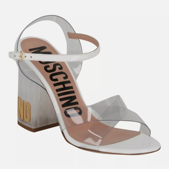 Moschino Women's Clear Heeled Sandals - Picture 1 of 5